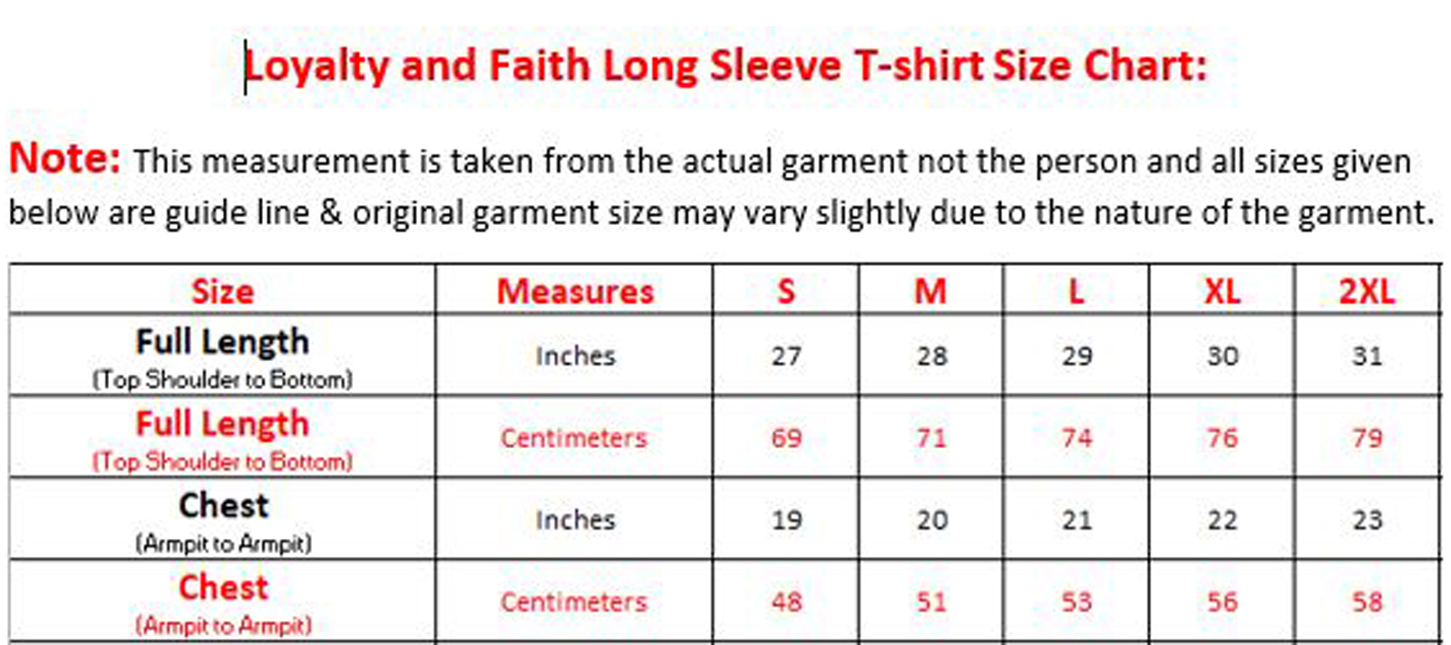 Yours Clothing Size Chart
