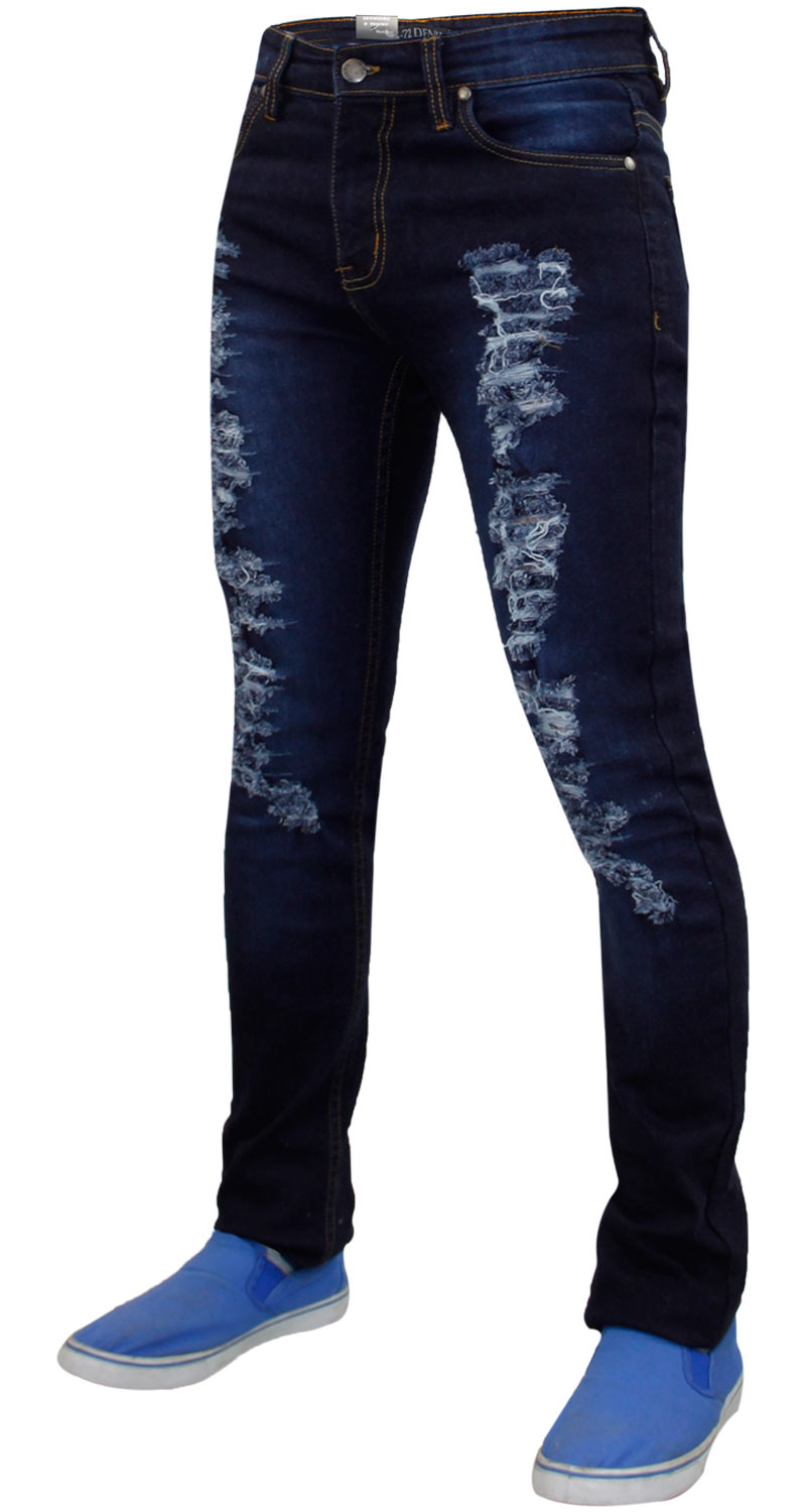 dark wash ripped jeans mens
