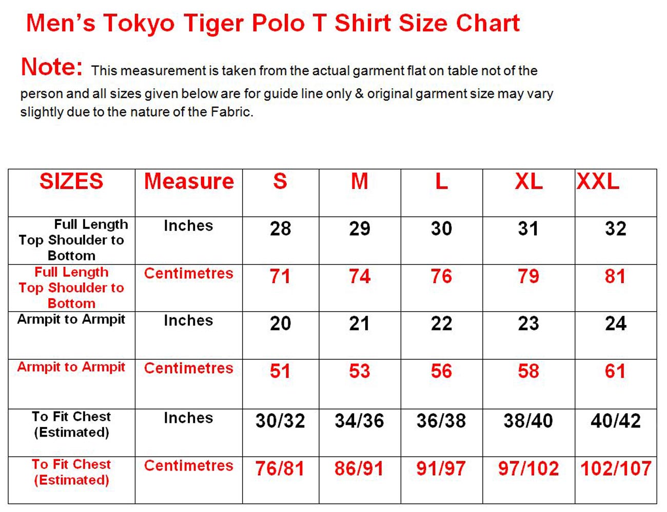 Jos A Bank Size Chart