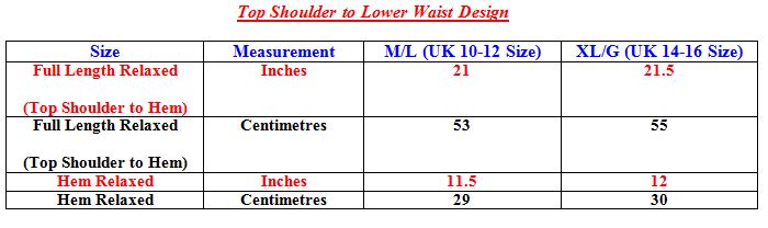 Bum Size Chart